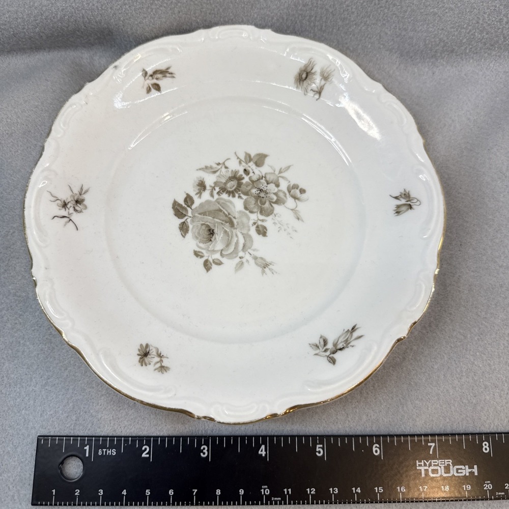 Vintage Mitterteich Bavaria Charming Barbara Salad Plate 8", Gold Trim